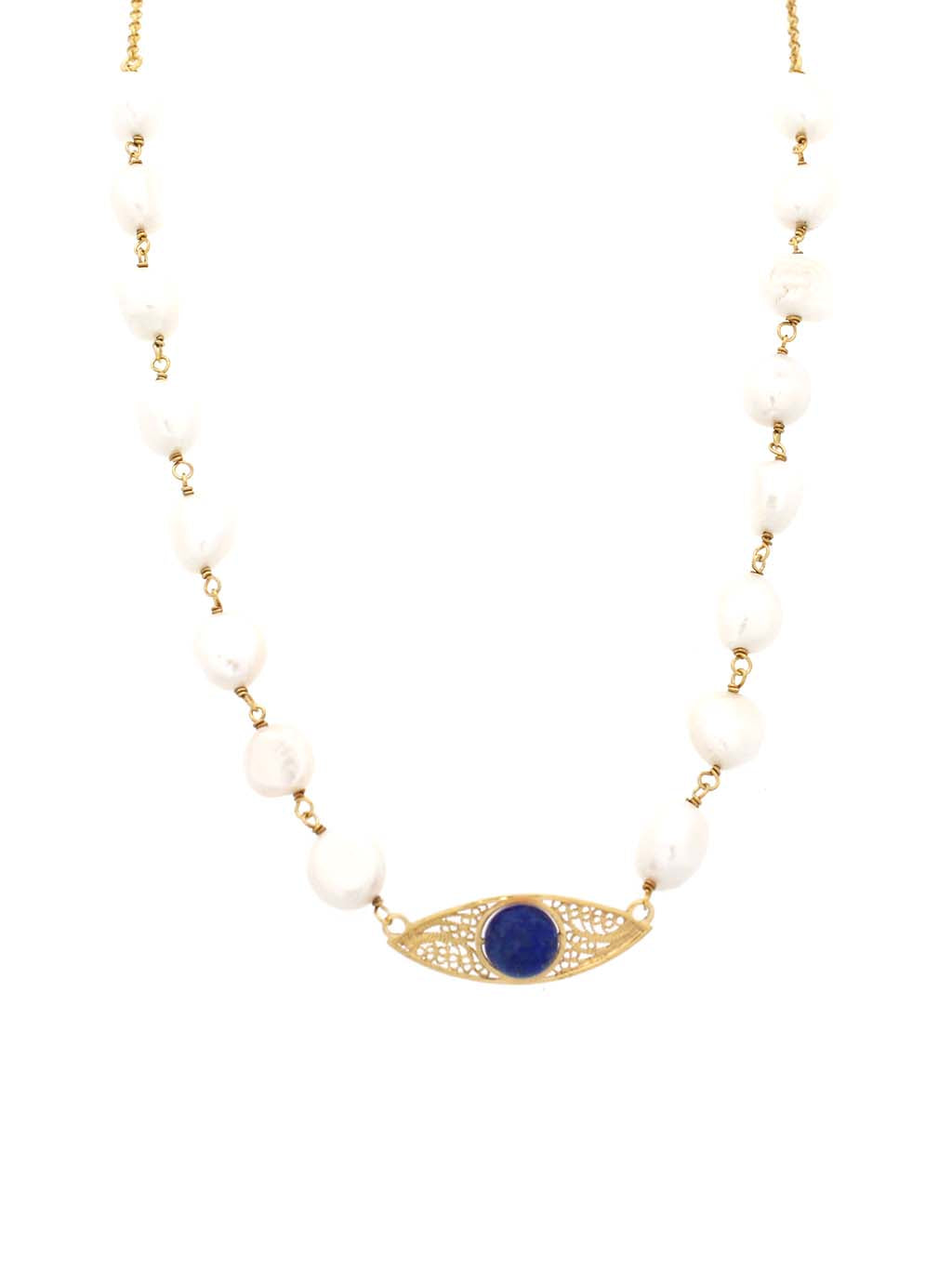 Protective necklace with Lazuli Pencil Stone (Turkish Eye)