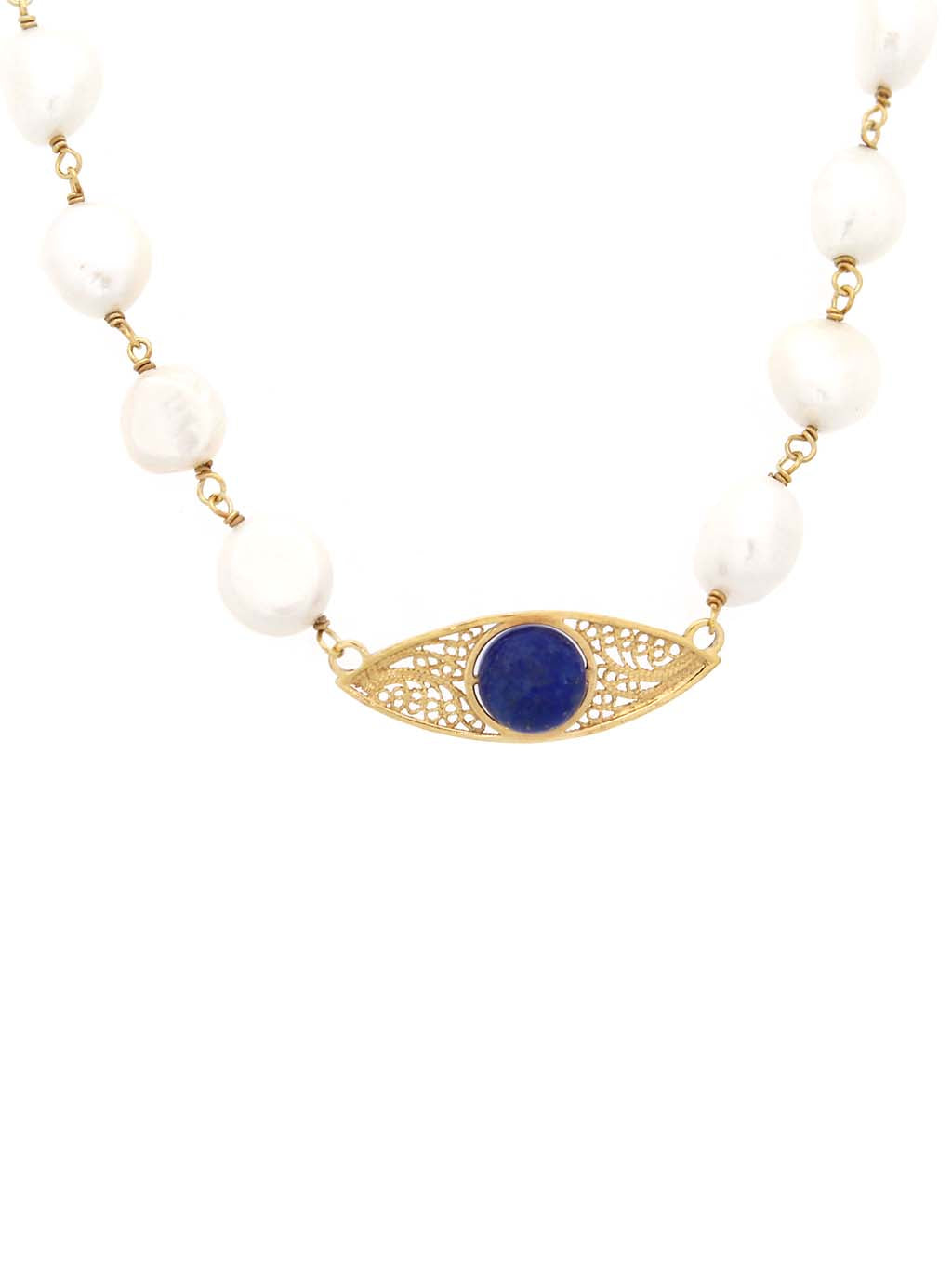 Protective necklace with Lazuli Pencil Stone (Turkish Eye)