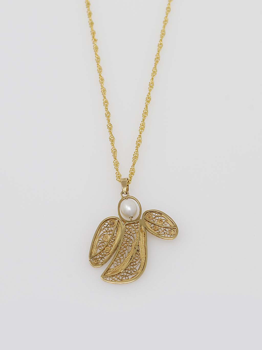 Angel in Filigran and Pearl - 19 Quilates Gold