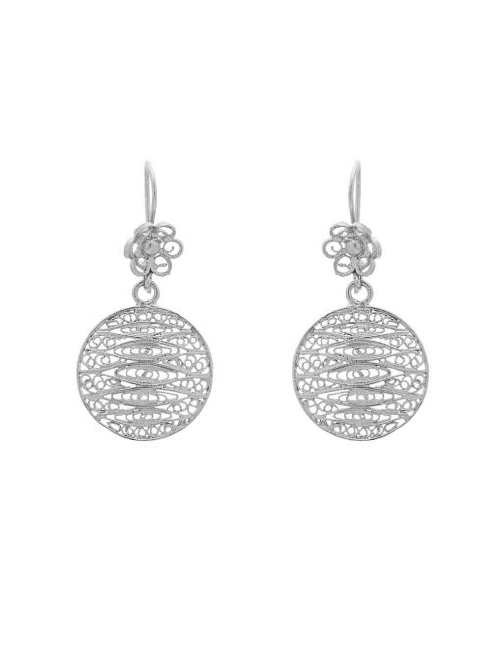 earrings Round Filigree with Flower