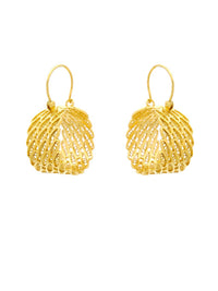 Scaled Hoop Earrings – Gold-Plated Silver