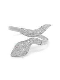 Snake Bangle with Stones – Sterling Silver