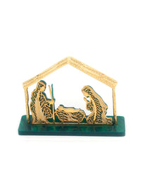 Filigree Nativity Scene on Acrylic Base – Gold-Plated Silver