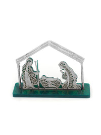 Filigree Nativity Scene on Acrylic Base – Sterling Silver