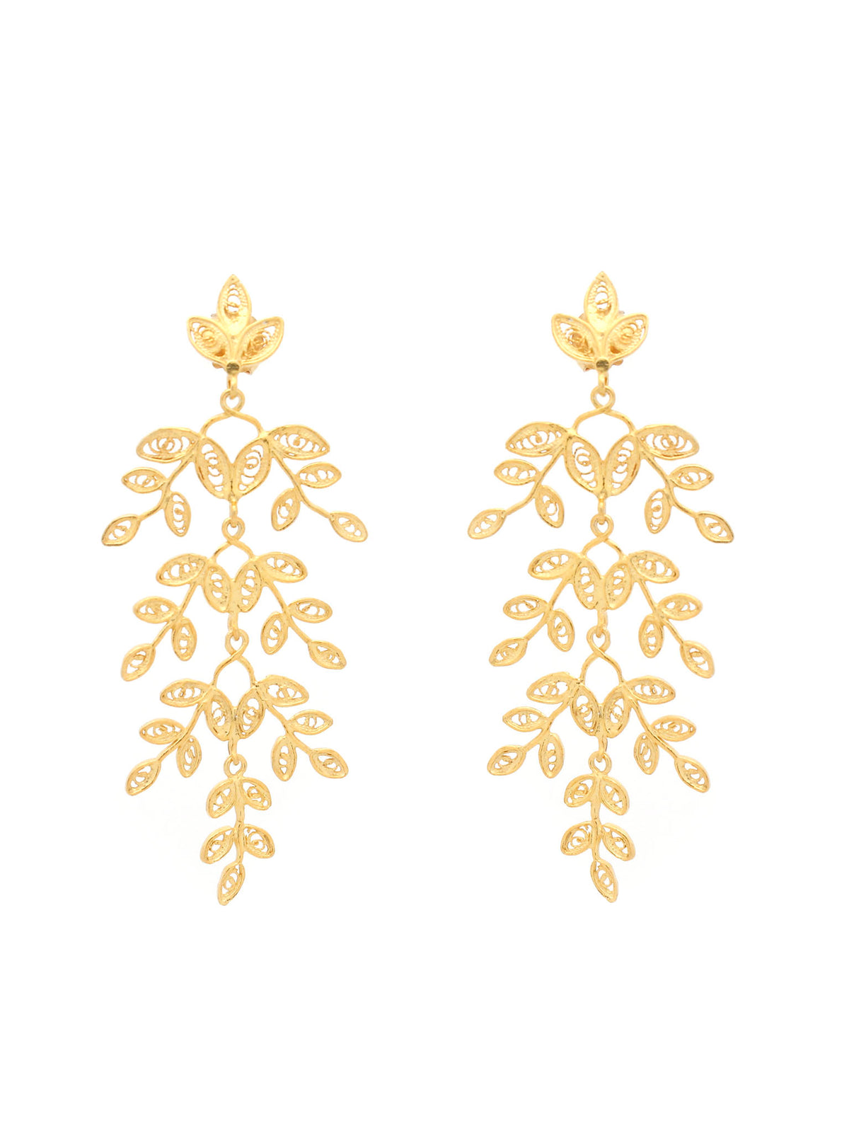 Long leave earrings