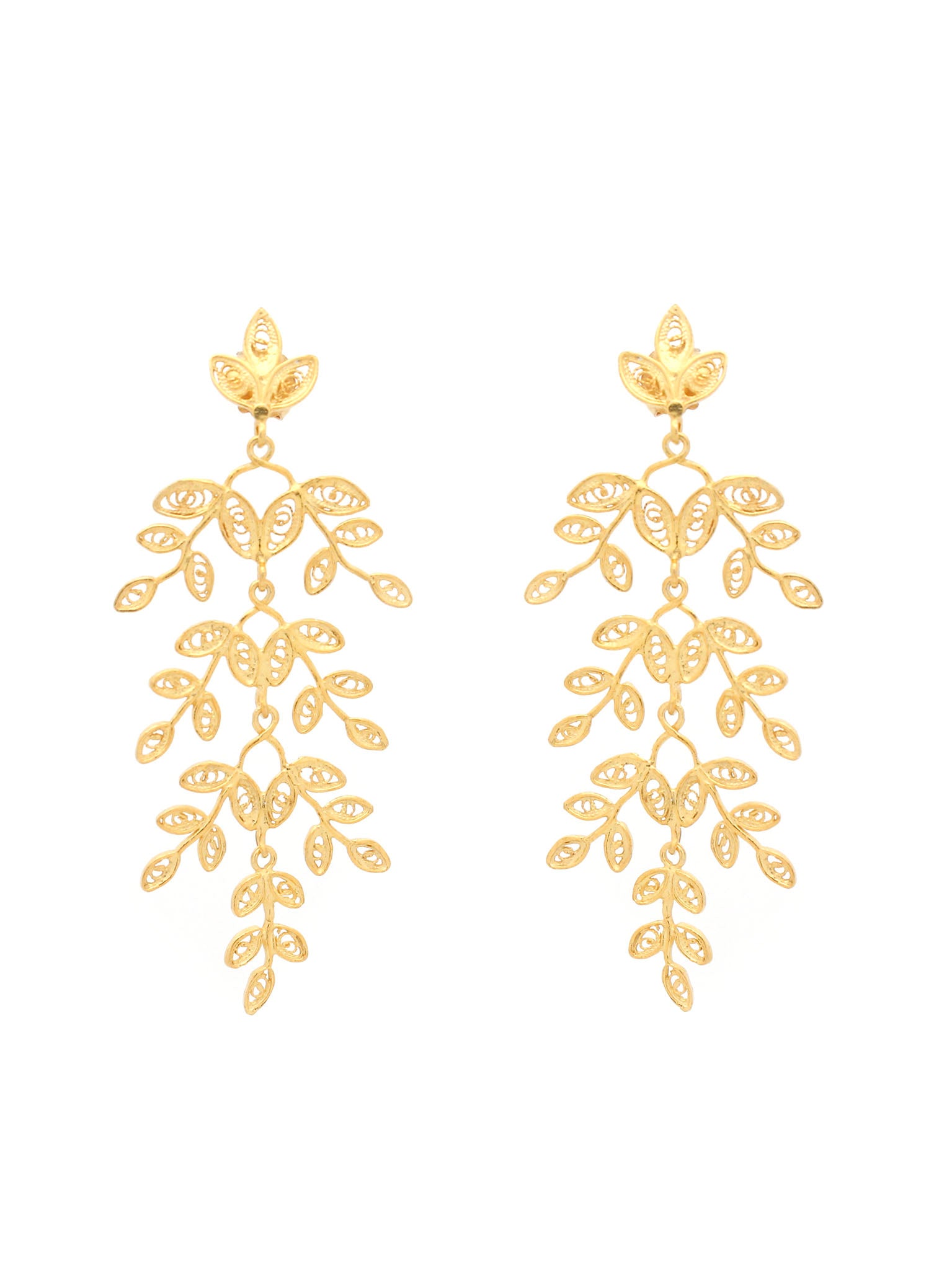 Long leave earrings