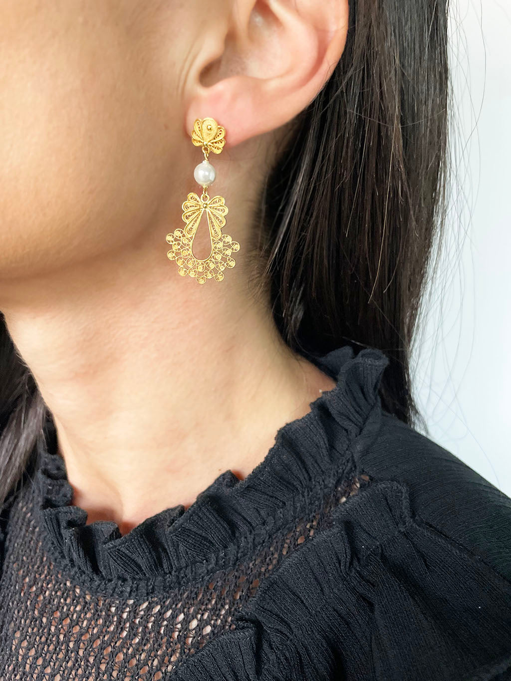 earrings Princess Pearl (Size S)