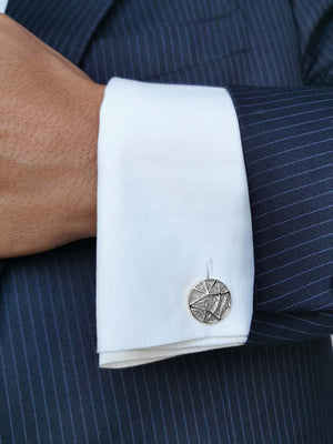 Botões de Punho Redondos em Filigrana