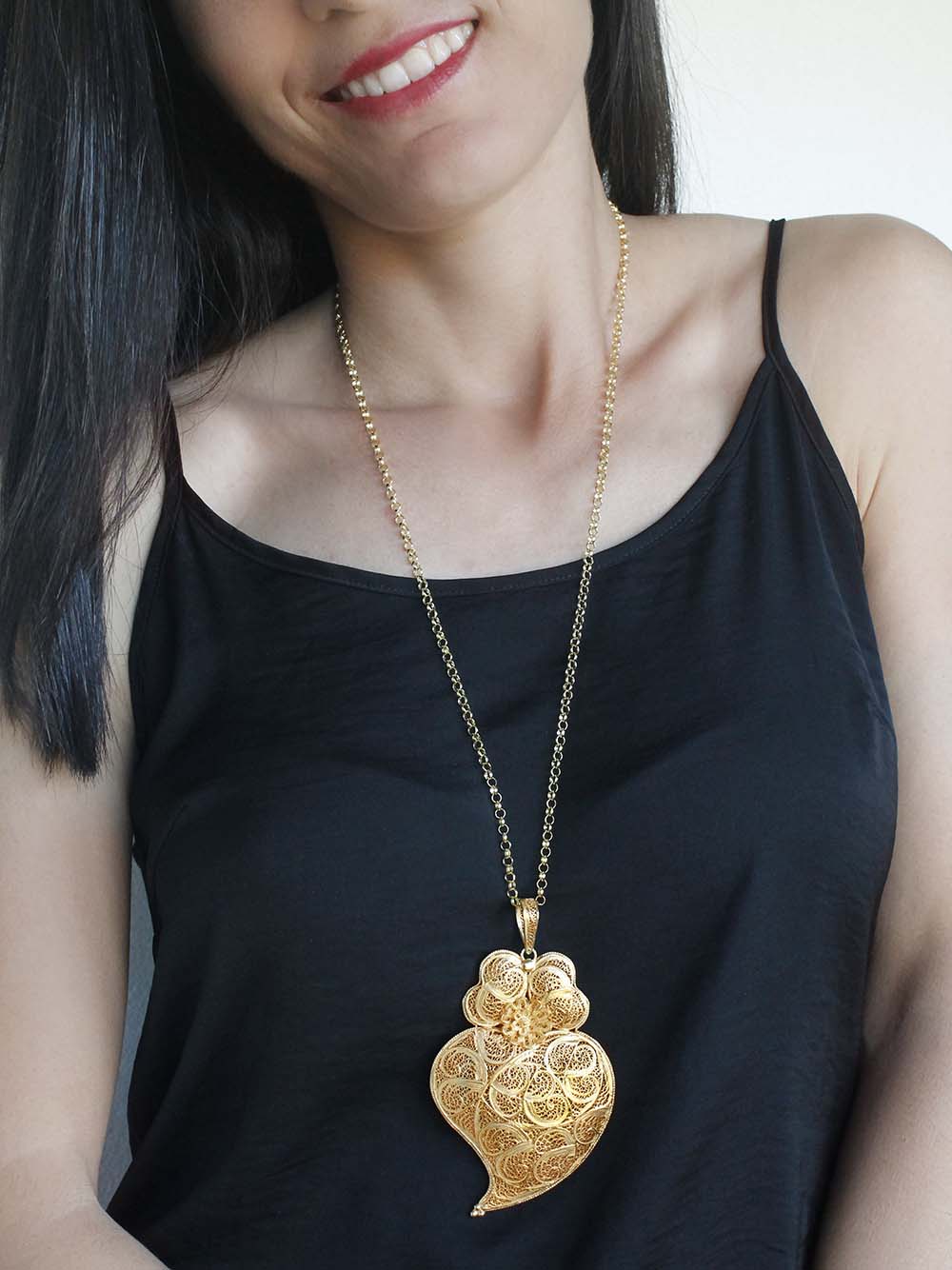 Medalha dupla Coração de Viana em filigrana (2198592258107)