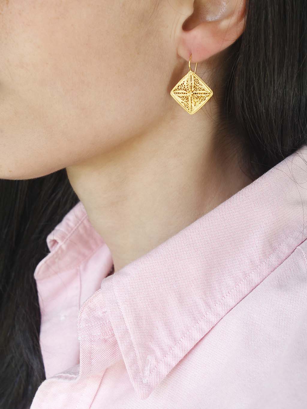 earrings Filigree squares