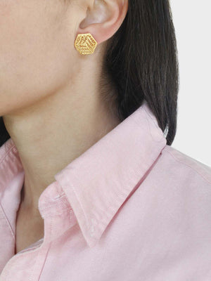 Hexagonal Earrings in Filigrana