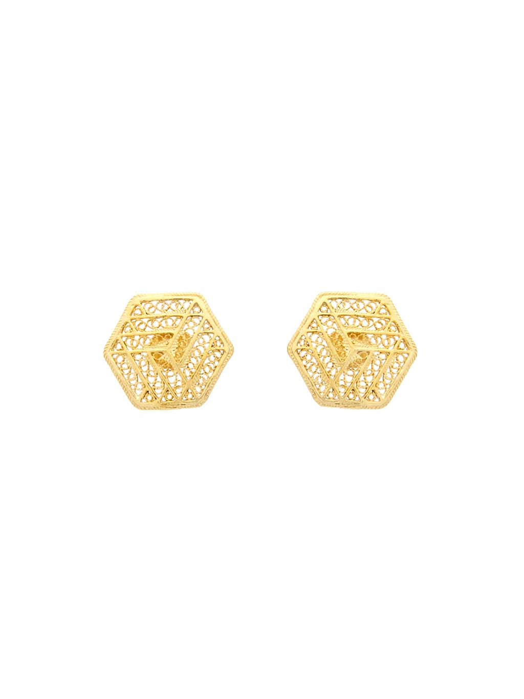 Hexagonal Earrings in Filigrana