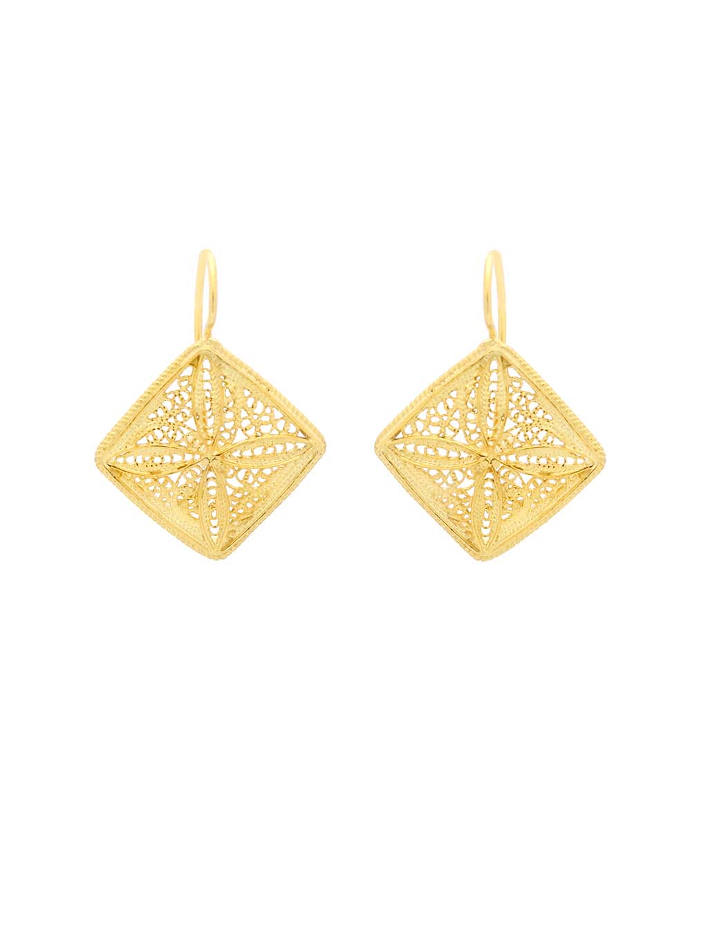 Square earrings in Filigrana