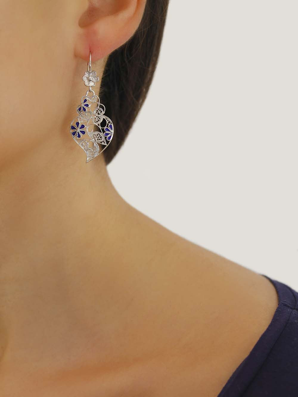 Brincos coração de Viana em filigrana (8882993617)