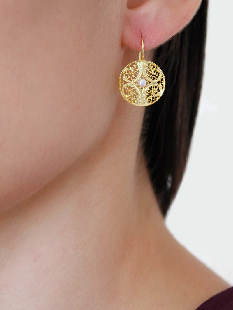 Filigree earrings in silver or gold (9942180881)