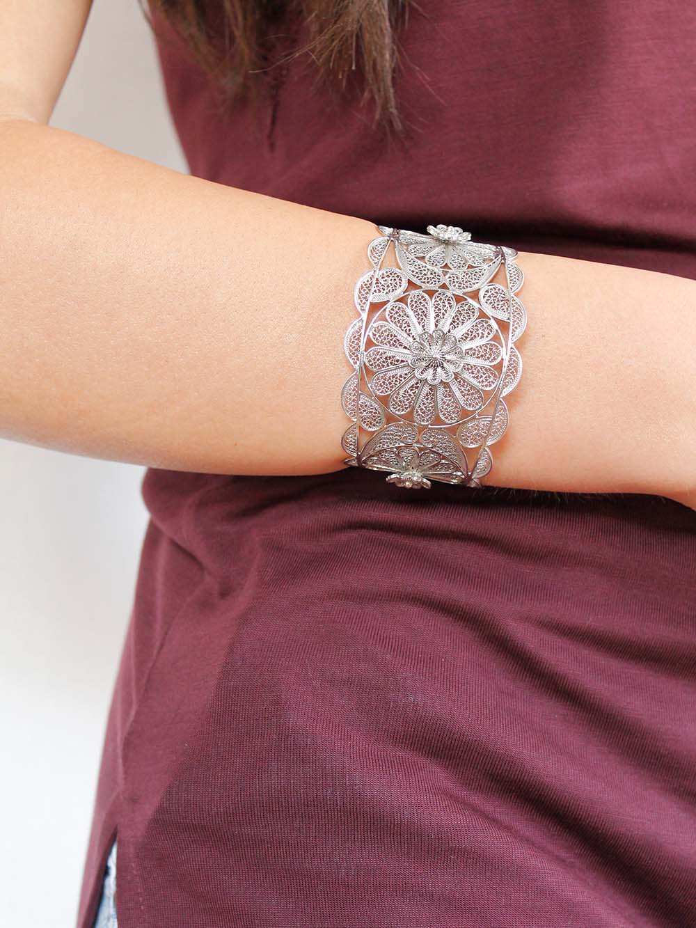 pulseira em filigrana em prata  (68737859601)