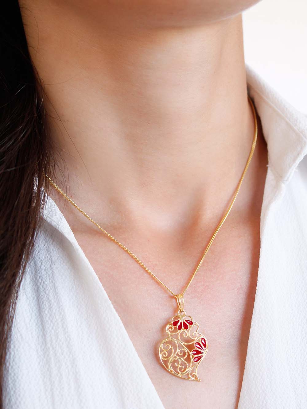 Coração de Viana em prata de lei com banho de ouro (9509586833)