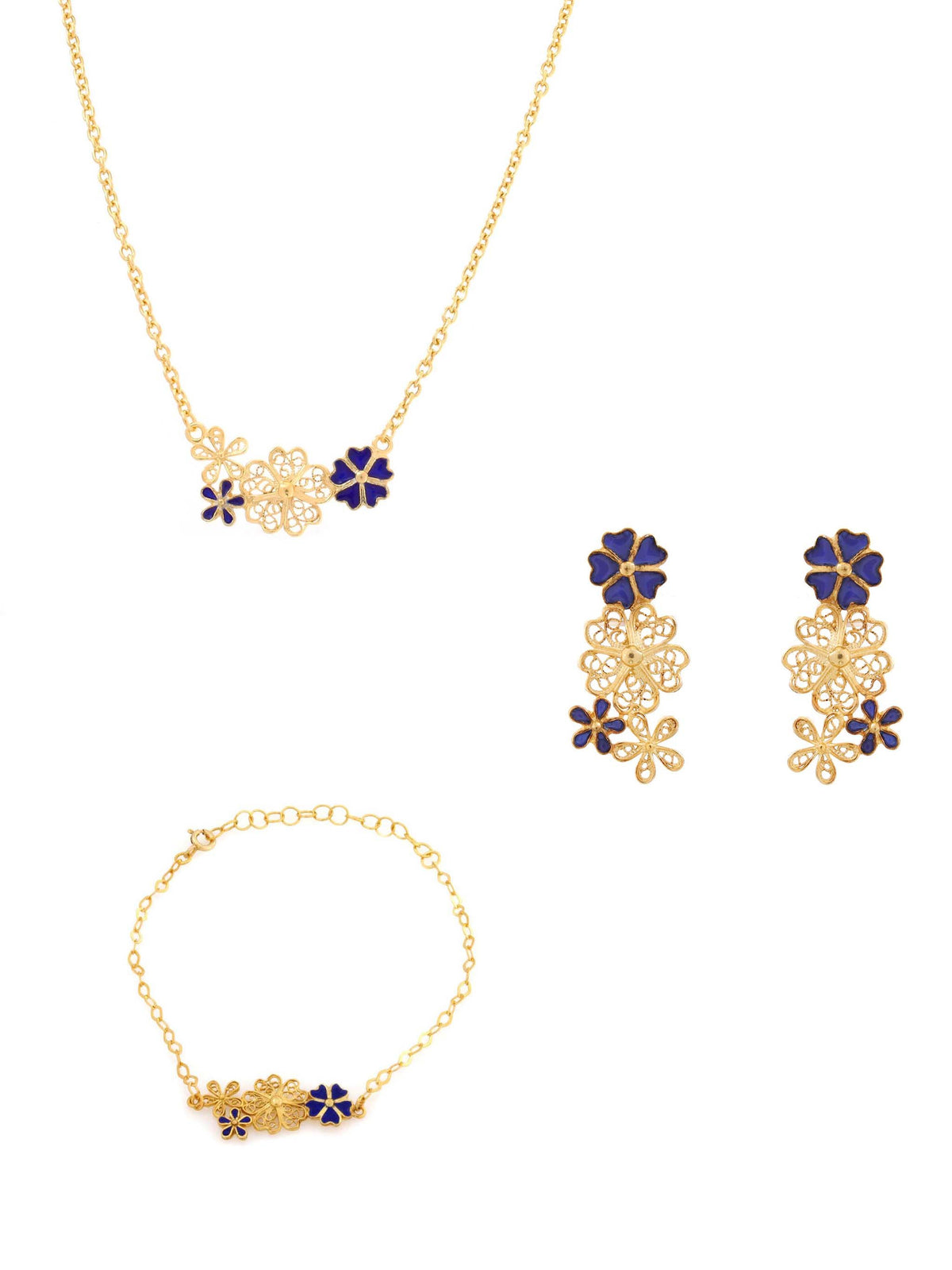 Flor de Liz Set - Necklace, Earrings and Bracelet (4336586096699)